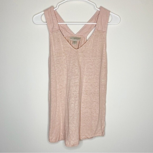 Kenar 100% Linen Tank Top Size Large Pink Summer Lightweight Minimalist Casual - Picture 1 of 7